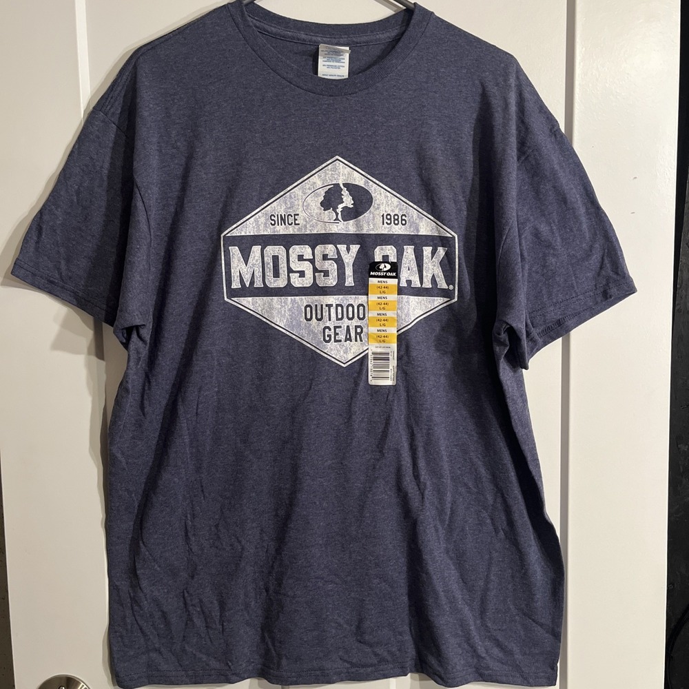 Mossy Oak Outdoor Gear Mens Large Tshirt Blue Heather Graphic Tee MO11730BFP